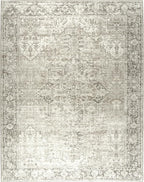 ReaLife Rugs Machine Washable Area Rug - Living Room Bedroom Bathroom Kitchen Entryway Office - Padded Crease Free Stain Resistant Premium - Boho Farmhouse Vintage- Lyle- Beige Ivory- 2'x 3'