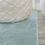 JONATHAN Y Haze Solid Low-Pile Aqua Blue Runner Rug 2x12, Coastal,Bohemian,Minimalist,Classic, Easy-Cleaning for Living Room,Bedroom,Kitchen,Pet Friendly,Non-Shedding (SEU100S-212)