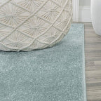 Eyely UES100S-6OV Supersoft Haze Solid Low-Pile Indoor Area Rug, Coastal, Bohemian, Minimalist, Classic, Casual for Bedroom,Kitchen,Living Room,Non Shedding,Easy-Washing, Blue, 6 X 9 Oval