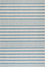 Dash & Albert Vion Blue Machine Washable Rug, 6 X 9 Feet, Blue/Grey Stripe Pattern