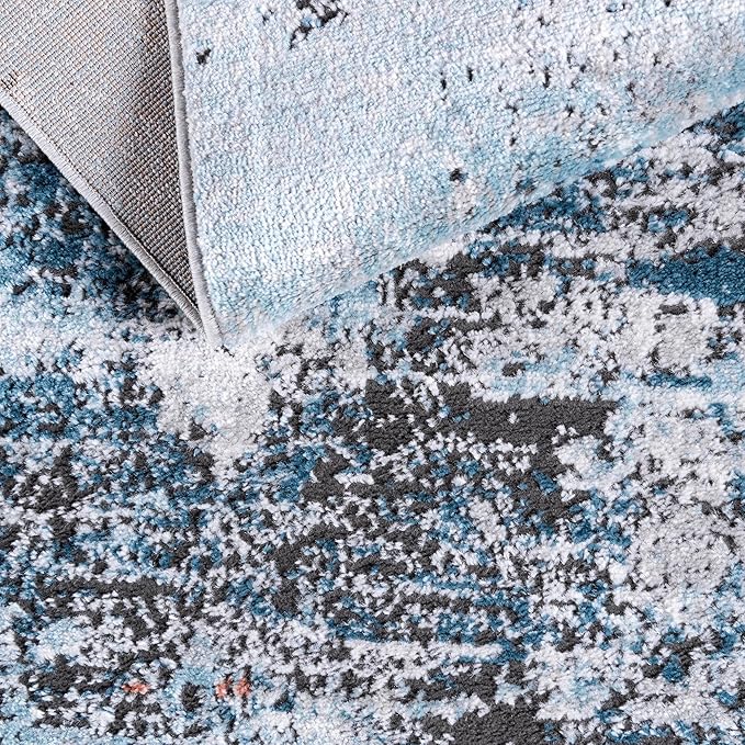 Rugs.com Leipzig Collection Runner Rug – 6 Ft Runner Multi Low-Pile Rug Perfect for Hallways, Entryways
