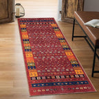 Keen Home Design 2x12 Rug - Machine Washable Runner Rug with Non-Slip Backing, Ideal for Hallway, Entryway, Kitchen, Laundry Room - Vintage, Easy Clean, Durable, Low Pile - (2'6" x 12')