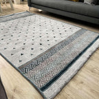 Alfa Rich 4x6 Blue Cream Off White Washable Area Rugs for Living Room Bedroom Kitchen Decor Cotton