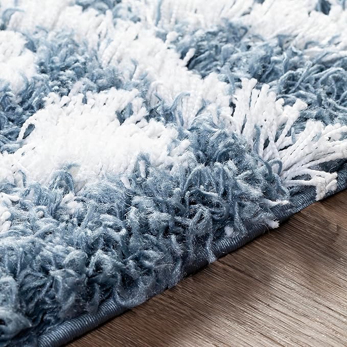 Livabliss Hapsburg Moroccan Shag Area Rug, 7'10" x 10'2", Denim