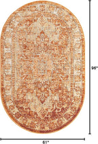 Unique Loom Isabella Collection Area Rug - Adjani (5' 1" x 8' Oval, Rust Red/ Black)