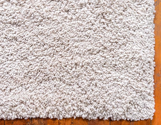 Unique Loom Davos Shag Collection Area Rug - Solid (2' 7" x 20' Runner, Linen)