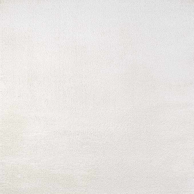 Eyely UES100T-7SQ Supersoft Haze Solid Low-Pile Indoor Area Rug, Coastal, Bohemian, Minimalist, Classic, Casual for Bedroom,Kitchen,Living Room,Non Shedding,Easy-Washing, Cream, 7' Square