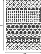 Livabliss Hapsburg Moroccan Shag Area Rug,9'3" x 12',Black/White