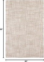 Dash and Albert Crosshatch Wool Area Rug - 5' x 8' Ivory Solid Hand Micro Hooked Accent Rug - Durable, High Traffic Areas Bedroom, Hallway, Stairs - Premium Luxury Hotel Quality Soft Breathable
