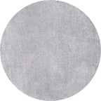 Eyely UES100A-8R Supersoft Haze Solid Low-Pile Indoor Area Rug, Coastal, Bohemian, Minimalist, Classic, Casual for Bedroom,Kitchen,Living Room,Non Shedding,Easy-Washing, Gray, 8' Round