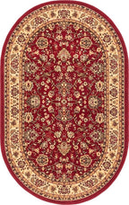 Unique Loom Sialk Hill Collection Area Rug - Washington (5' x 8' Oval Burgundy/Cream)