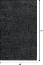 Eyely UES100I-4 Supersoft Haze Solid Low-Pile Indoor Area Rug Casual;Contemporary;Solid;Traditional, Bedroom, Kitchen, Living Room, Easy-Cleaning, Non-Shedding, 4 X 6, Black
