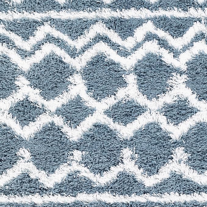 Livabliss Hapsburg Moroccan Shag Area Rug, 2' x 2'11", Denim