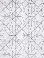Rugs.com Lattice Trellis Collection Rug – 9' x 12' White Low-Pile Rug Perfect for Living Rooms, Large Dining Rooms, Open Floorplans