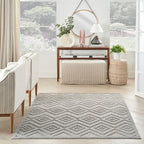 Nourison Home Versatile Silver Grey 4' x 6' Area Rug - Easy Clean, Non Shedding, Bed Room, Living Room, Dining Room, Kitchen (4' x 6')