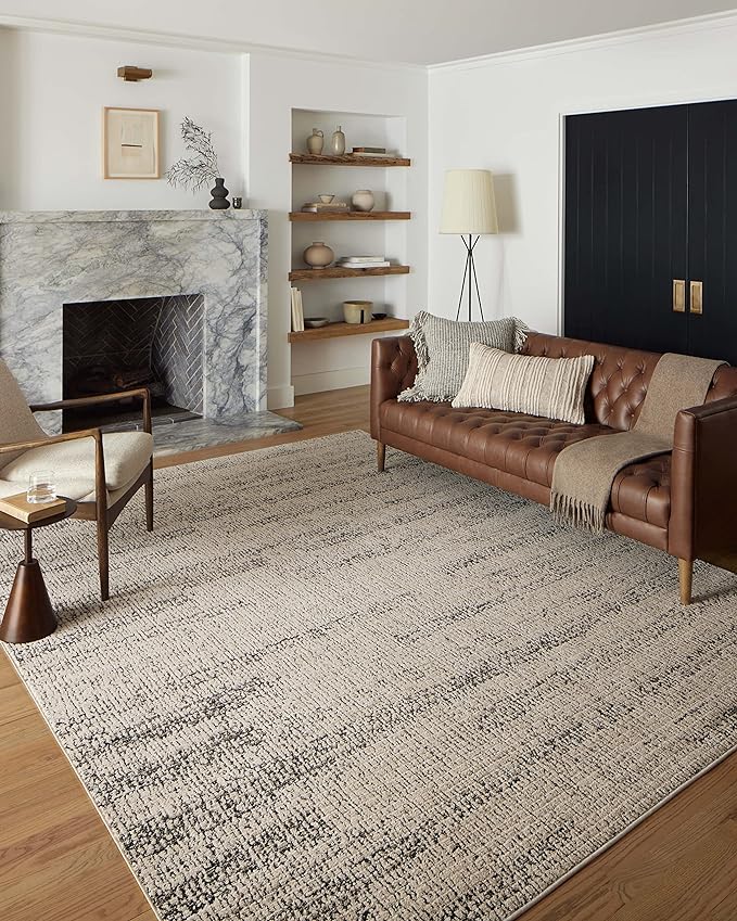 Loloi Darby Collection DAR-02 Oatmeal/Charcoal 6'-7" x 9'-3" Area Rug