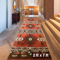 YHSF South West Native American Area Rug C318 - Easy Clean, Thick, Soft, Durable Native Tribal American Indian Inspired Rug for Bedroom/Living Room and More - Rust, 2 Feet x 7 Feet