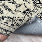 Alfa Rich 4x6 Beige Black Washable Area Rugs for Living Room Bedroom Kitchen Dining Cotton Rug