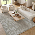 Nourison Home Versatile Silver Grey 6' x 9' Area Rug - Easy Clean, Non Shedding, Bed Room, Living Room, Dining Room, Kitchen (6' x 9')