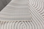 CAMILSON Modern Rug 10x14 Luxury Swirl Curved Large Micro Loop Area Rugs Soft High-Low Pile Stain Resistant Easy to Clean Non-Shedding Durable Living Room Kitchen Indoor Carpet (White)
