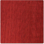 Hand Knotted Loom Wool ECO-Friendly Area Rugs - 6'x6', Square, Red Color, Solid Plain Design, High Pile Thick Handmade Anti Skid Area Rugs for Living Room, Bed Room (L00111)