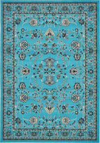 Unique Loom Sialk Hill Collection Area Rug - Washington (7' 1" x 10' Rectangle Turquoise/Black)