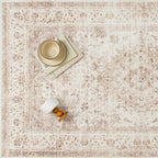 2x10 Beige Washable Vintage Area Rug for Living Room Bedroom Soft Tranditional Non Slip Runner Rug Lightweight Floral Low Pile Distressed Carpet Hallway Kitchen Bathroom Bedroom