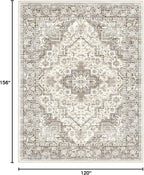 Area Rug Machine Washable Rug 10'x13' - Vintage Design Large Area Rugs with Non Slip Rugs for Living Room Bedroom,Stain Resistant, Home Decor Office Area Rug (Beige Brown 10'x13')