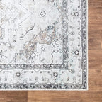 Bloom Rugs Washable Non-Slip 5' x 7' Rug - Brown/Beige/Charcoal Traditional Area Rug for Living Room, Bedroom, Dining Room, and Kitchen - Exact Size: 5' x 7'