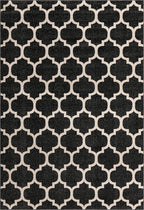Rugs.com Lattice Collection Rug – 7' x 10' Black Medium Rug Perfect for Bedrooms, Dining Rooms, Living Rooms