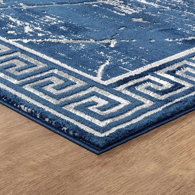 GLORY RUGS Area Rugs Marble 5x7 Navy Gray Carpet Modern Abstract Rug Living Room Dining Bedroom Rug