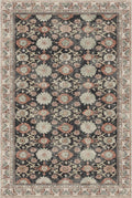 Kuden 6x9 Area Rug, Machine Washable Area Rug with Non-Slip Backing, Vintage Style, Soft, Easy Clean, Low Pile Rug for Living Room, Bedroom, Dining Room