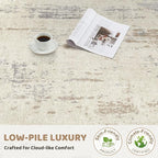 10x14 Area Rug Living Room Rugs - Washable Neutral Modern Abstract Soft Thin Rug Indoor Floor No Slip Rug Carpet for Bedroom Under Dining Table Home Office Decor - Light Brown/Gray