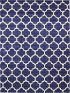 Rugs.com Lattice Collection Rug – 9' x 12' Dark Blue Medium Rug Perfect for Living Rooms, Large Dining Rooms, Open Floorplans