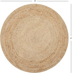 REDEARTH · Round Area Rug - 4 Feet Braided Natural Jute with Non-Skid Backing - Handwoven Boho Rug for Bedroom, Kitchen, Living Room Aesthetic Home Decor - Durable Handmade Rug, Set of 2, Set of 2