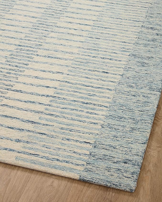 Loloi Chris Loves Julia Chris Collection CHR-01 Ivory/Denim 8'-6'' x 11'-6'', .50" Pile Height, Area Rug