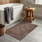 Kuden 3x5 Small Rug, Machine Washable, Non-Slip Backing, Vintage Style, Soft, Low Pile, Area Rugs for Entryway Kitchen Indoor Entrance