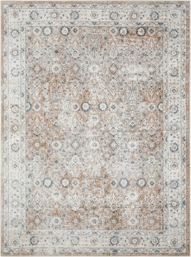 Nourison Home Astra Machine Washable Silver Taupe 4' x 6' Area Rug - Easy Clean, Non Shedding, Bed Room, Living Room, Dining Room, Kitchen (4' x 6')