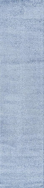 Eyely UES100F-214 Supersoft Haze Solid Low-Pile Indoor Runner Rug, Coastal, Bohemian, Minimalist, Classic, Casual for Bedroom,Kitchen,Living Room,Non Shedding,Easy-Washing, Blue, 2 X 14