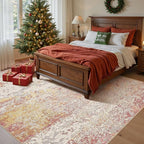 Area Rug Living Room Rugs - 8x10 Washable Large Soft Indoor Neutral Modern Abstract Low Pile Rug Carpet for Bedroom Dining Room Farmhouse Home Office - Colorful