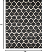 Rugs.com Lattice Collection Rug – 9' x 12' Black Medium Rug Perfect for Living Rooms, Large Dining Rooms, Open Floorplans