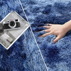 Large Shag Area Rugs 8 x 10, Plush Fuzzy Rugs for Living Room, Ultra Soft Fluffy Furry Rug for Bedroom, Indoor Carpet Nursery Rugs for Kids Room Home Decor, Tie-Dyed Navy Blue