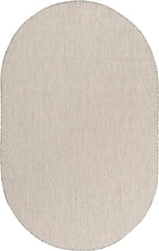 Nourison Home Courtyard Ivory Silver 3' x 5' Oval Area Rug - Easy Clean, Non Shedding, Bed Room, Living Room, Dining Room, Kitchen (3' x 5' Oval)