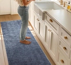 Well Woven Custom Size Hallway & Stair Runner- Harlow Pompeii Blue 31 Inches Wide x 4 Feet Long Runner (31" x 4') Runner Rug - Modern Chevron Pattern, Ultra-Soft, Easy-Clean