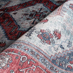 Fame Rugs Turkish Rug. Washable Vintage Oriental Antique Inspired Traditional Doormat Small Modern Area Rugs Luxury Entryway Entry Bedroom Bathroom Kitchen (402RN, 2'5 x 5')