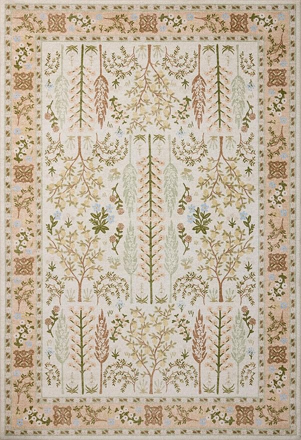 Loloi Rifle Paper Co. Canopy Collection CNP-01 Cream 3'-9" x 5'-9" Accent Rug