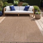 Beverly Rug Indoor Outdoor Rug 6x9, Washable Outside Carpet for Patio, Deck, Porch, Solid Modern Area Rug, Water Resistant, Jute Beige