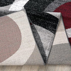 Rugshop Red Modern Geometric Indoor Area Rug, Overlapping Circle Pattern, Fade Resistant, Non-Shedding, for Living Room, Bedroom and Home Office, 5'3" x 7'3"