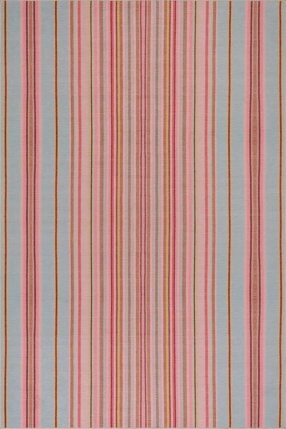 Dash & Albert Jamaica Stripe Multi Machine Washable Rug, Runner-2.5 X 8 Feet, Blue/White Stripe Pattern