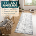 Istana Hallway Runner Rug 2x8 – Navy Entryway Rug -Silk's Soft Touch Runners for Hallways - Stylish Kitchen Runner Rug Non Slip
